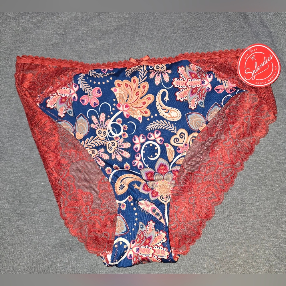 Splendies Floral and Lace Panties Size Xlarge